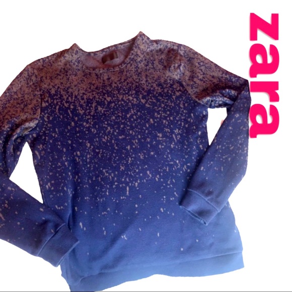 Zara Tops - Zara Bleach Splatter Ombré Sweatshirt
